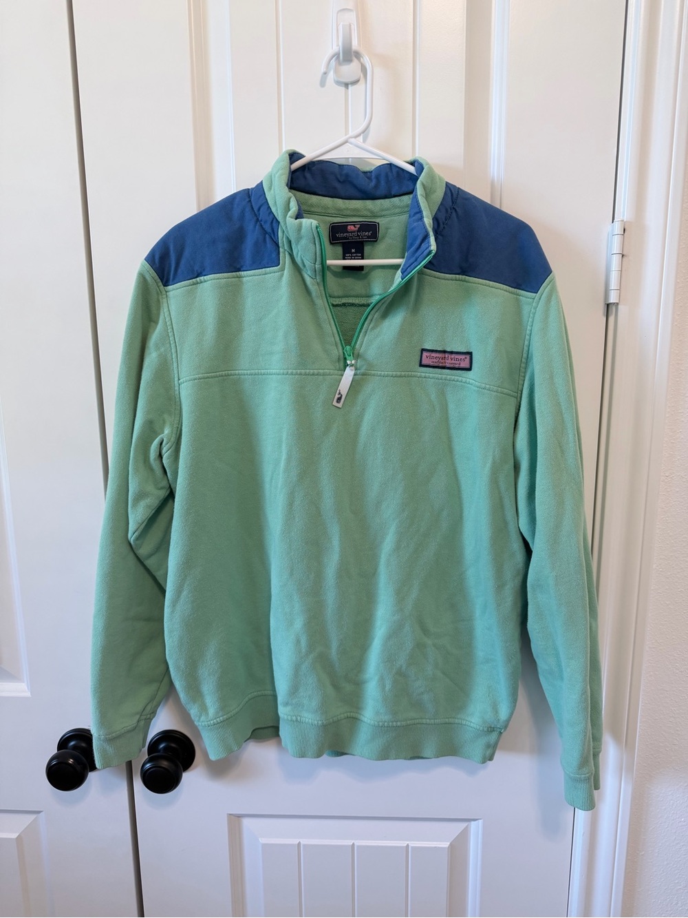 Vineyard Vines Men’s M Green Navy Quarter Zip Pullover